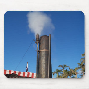 Tapis De Souris vieux sifflet à vapeur avec un panache blanc de va