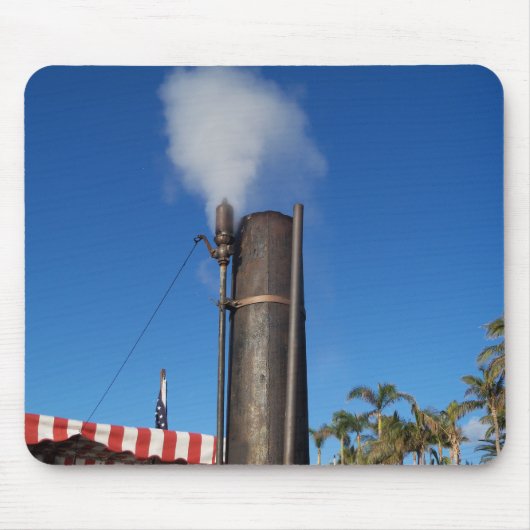 Tapis De Souris vieux sifflet à vapeur avec un panache blanc de va (Devant)