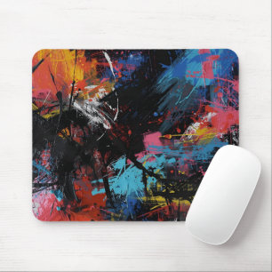 Tapis De Souris Vif Chaos – Art abstrait expressionniste audacieux
