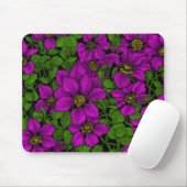 Tapis De Souris Vigne Clematis rose (Avec souris)