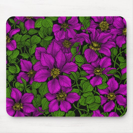 Tapis De Souris Vigne Clematis rose (Devant)