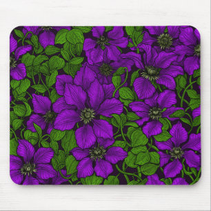 Tapis De Souris Vigne de Clematis pourpre