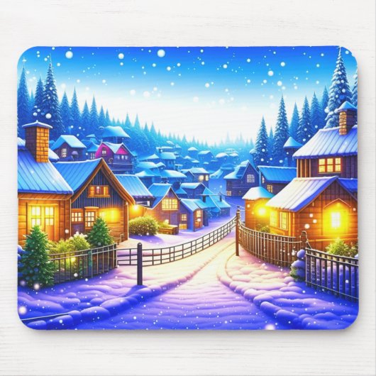 Tapis De Souris Village de Noël (Devant)