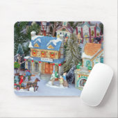 Tapis De Souris Village de Noël miniature (Avec souris)