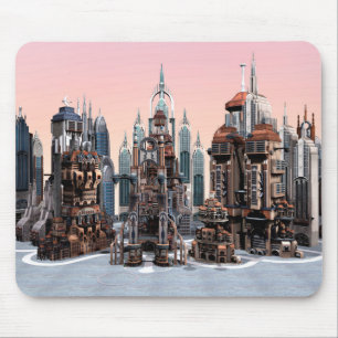 Tapis De Souris Ville de fantasy futuriste Art de paysage urbain S