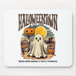 Tapis De Souris Ville D'Halloween Où Être Normal Est Vastement Sup