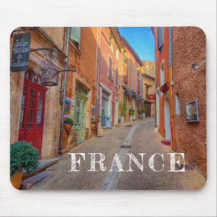 Tapis De Souris Ville française colorée sur une colline