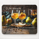Tapis De Souris Vin de poires Boisson amusant (Devant)