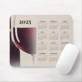 Tapis De Souris Vin Design 2025 Calendrier Mousepad (Avec souris)