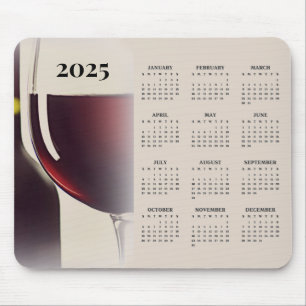 Tapis De Souris Vin Design 2025 Calendrier Mousepad