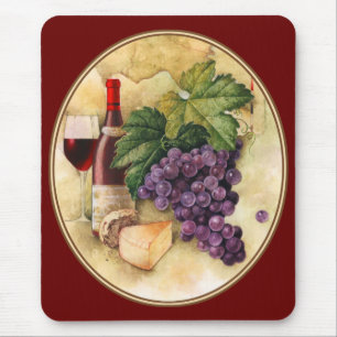 Tapis De Souris Vin et fromage