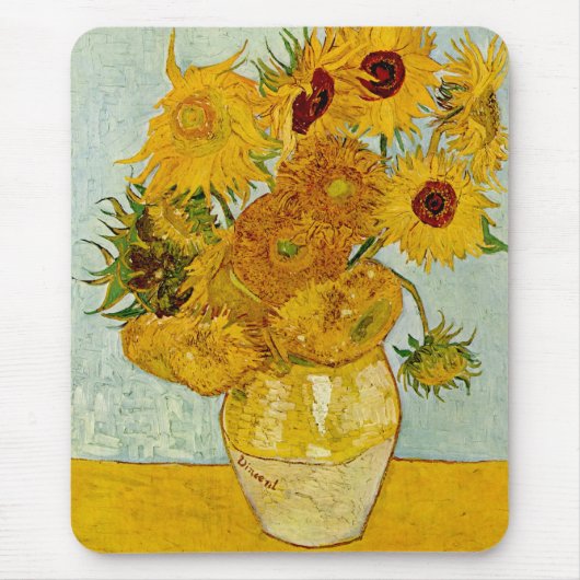 Tapis De Souris Vincent Van Gogh 12 Tournesols Impressionniste (Devant)