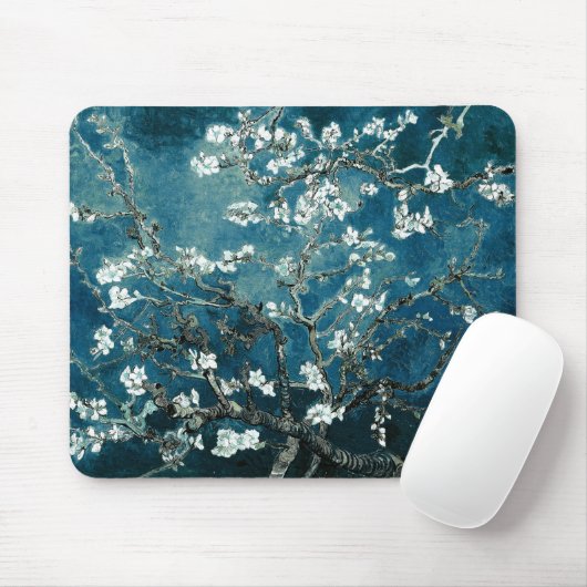Tapis De Souris Vincent Van Gogh Almond Blossoms Dark Turquoise (Avec souris)