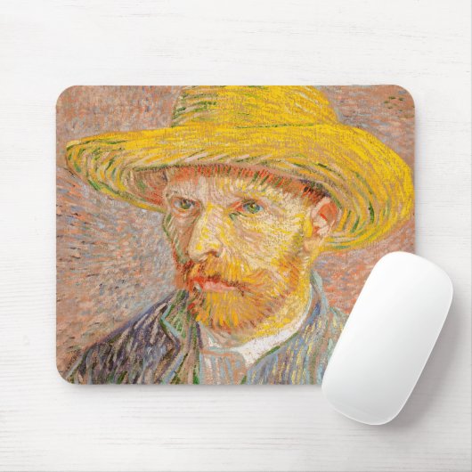 Tapis De Souris Vincent Van Gogh Auto-portrait peinture impression (Avec souris)