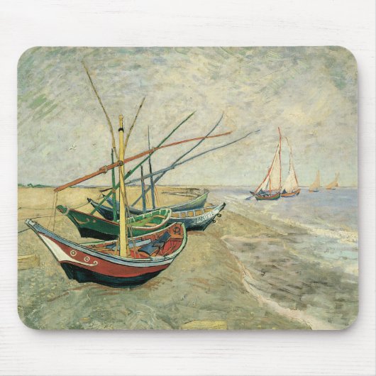 Tapis De Souris Vincent van Gogh - Bateaux de pêche sur la plage (Devant)