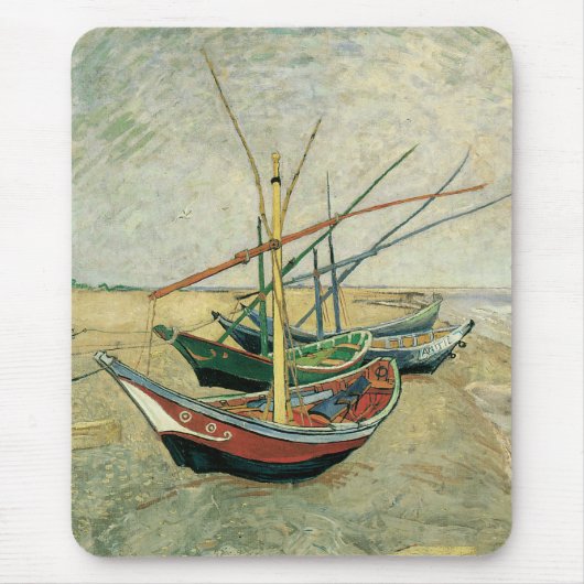 Tapis De Souris Vincent van Gogh - Bateaux de pêche sur la plage (Devant)