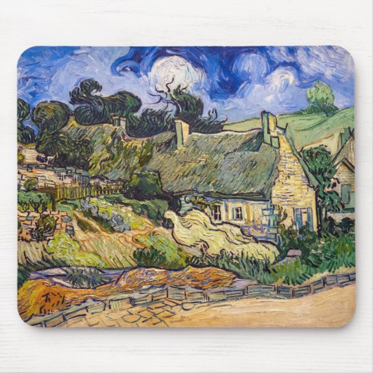 Tapis De Souris Vincent Van Gogh - Chalets de chaume à Cordeville (Devant)
