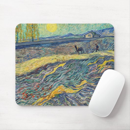 Tapis De Souris Vincent van Gogh - Champ avec des agriculteurs lab (Avec souris)