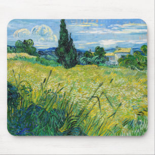 Tapis De Souris Vincent van Gogh - Champ de blé vert avec cyprès