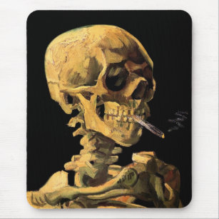 Tapis De Souris Vincent van Gogh - crâne avec la cigarette