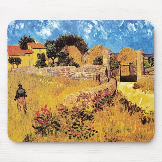 Tapis De Souris Vincent Van Gogh - Ferme En Provence Art (Devant)