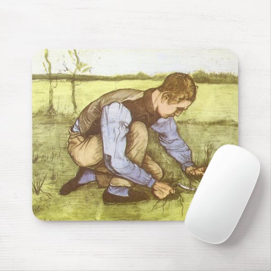 Tapis De Souris Vincent van Gogh - Garçon coupant l'herbe avec la (Avec souris)
