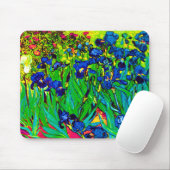 Tapis De Souris Vincent Van Gogh - Irises - Art pop de fleurs (Avec souris)