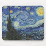 Tapis De Souris Vincent van Gogh | La Nuit étoilée, juin 1889<br><div class="desc">VAN GOGH->Post-impressionniste, étoiles, étoile, nocturne, paysage, cloche de l'église, lune, clair de lune, arbre, ciel, cosmique, St, Remy, Provence, Français, Saint-Remy, Post-impressionnisme, iconique\\La nuit étoilée, juin 1889 (huile sur toile), Gogh, Vincent van (188) 53-90) / Museum of Modern Art, New York, USA / The Bridgeman Art Library | Numéro de...</div>