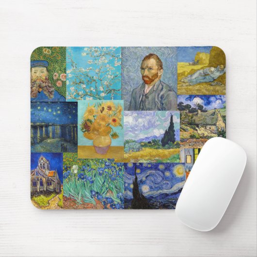 Tapis De Souris Vincent Van Gogh - Masterpieces Patchwork (Avec souris)