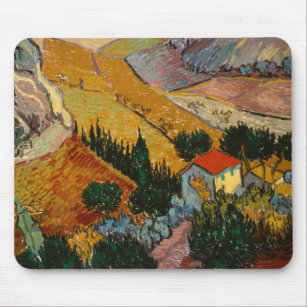 Tapis De Souris Vincent van Gogh   Paysage avec Maison & Plowman