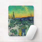 Tapis De Souris Vincent van Gogh - Paysage Lune avec couple (Avec souris)