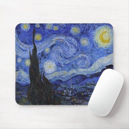 Tapis De Souris Vincent Van Gogh "Starry Night" Mousepad (Avec souris)