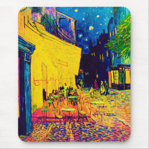 Tapis De Souris Vincent Van Gogh - Terrasse de café la nuit Pop Ar
