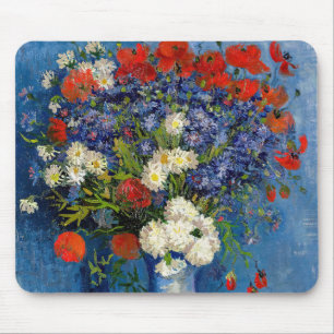 Tapis De Souris Vincent van Gogh - Vase avec des Bleuets et des Pa