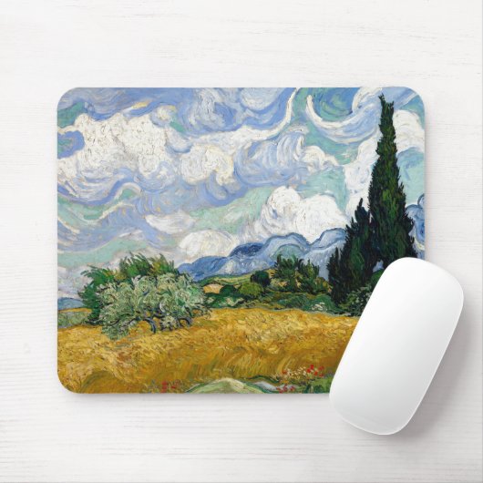 Tapis De Souris Vincent Van Gogh Wheat Field With Cypresses (Avec souris)