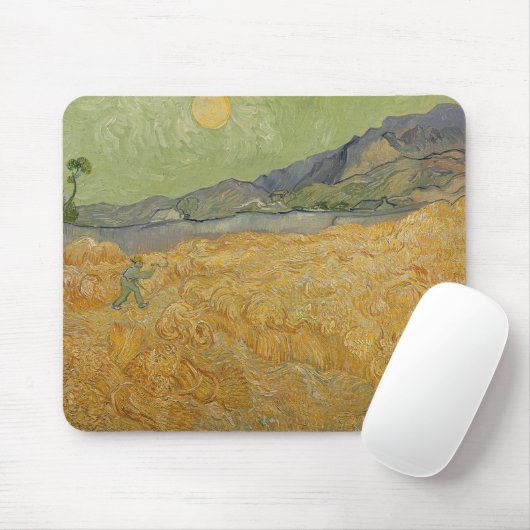 Tapis De Souris Vincent van Gogh| Wheatfield with Reaper, 1889 (Avec souris)