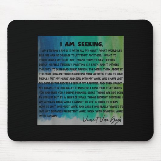 Tapis De Souris Vincent Van Gogh Words Quotes Manifesto Tygraphy G (Devant)