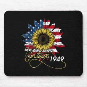Tapis De Souris Vintage 1949 Tournesol 4 juillet Fête de l'Indépen