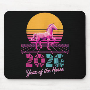 Tapis De Souris Vintage 2026 Année du cheval lunaire Cowgirl CNY Z
