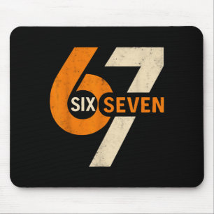 Tapis De Souris Vintage 67 Six Seven 6 7 Numéro Rétro 67 Meme