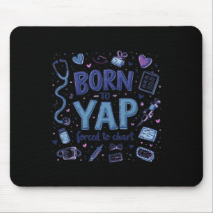 Tapis De Souris Vintage Amusant Né À Yap Forcé À Graphique Er Infi