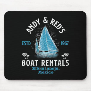 Tapis De Souris Vintage Andy et Red's Boat Repair Charte de pêche