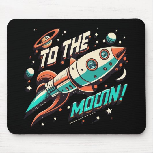 Tapis De Souris Vintage Au Moon Rocket ship (Devant)