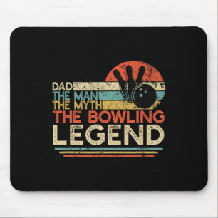 Tapis De Souris Vintage Bowling Papa L'Homme Le Mythe La Légende B