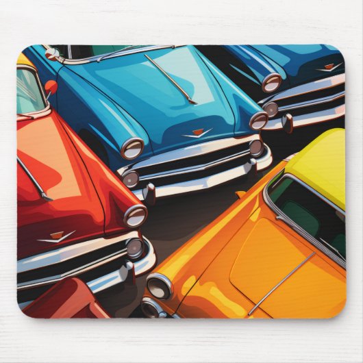 Tapis De Souris Vintage Cars Pattern (Devant)