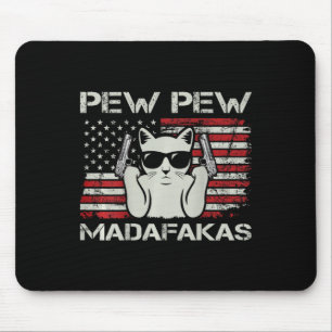 Tapis De Souris Vintage Chats Pew Pew Madafakas Usa Drôle Amoureux