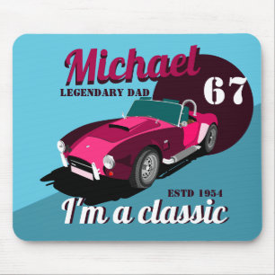 Tapis De Souris Vintage classique antique voiture légendaire nom d