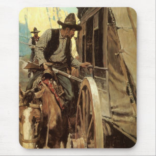 Tapis De Souris Vintage Cowboys, The Admirable Outlaw par NC Wyeth