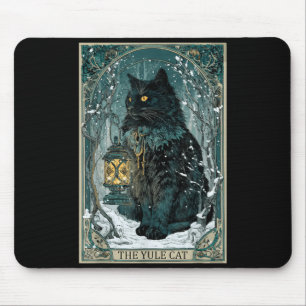 Tapis De Souris Vintage Creepmas Le Chat de Yule Carte de Tarot No