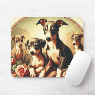 Tapis De Souris Vintage Cute Italien Greyhound Peinture